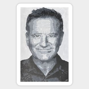 Robin Williams in Black and White Sticker